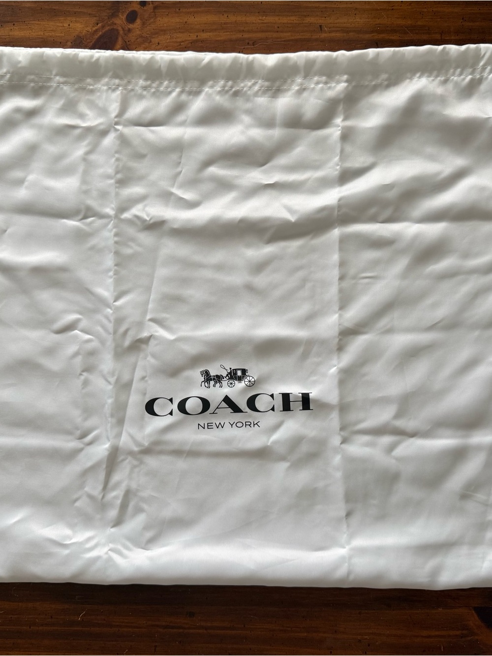 Coach Large Satin Drawstring Dust Bag White 23 x 19 Handbag Storage